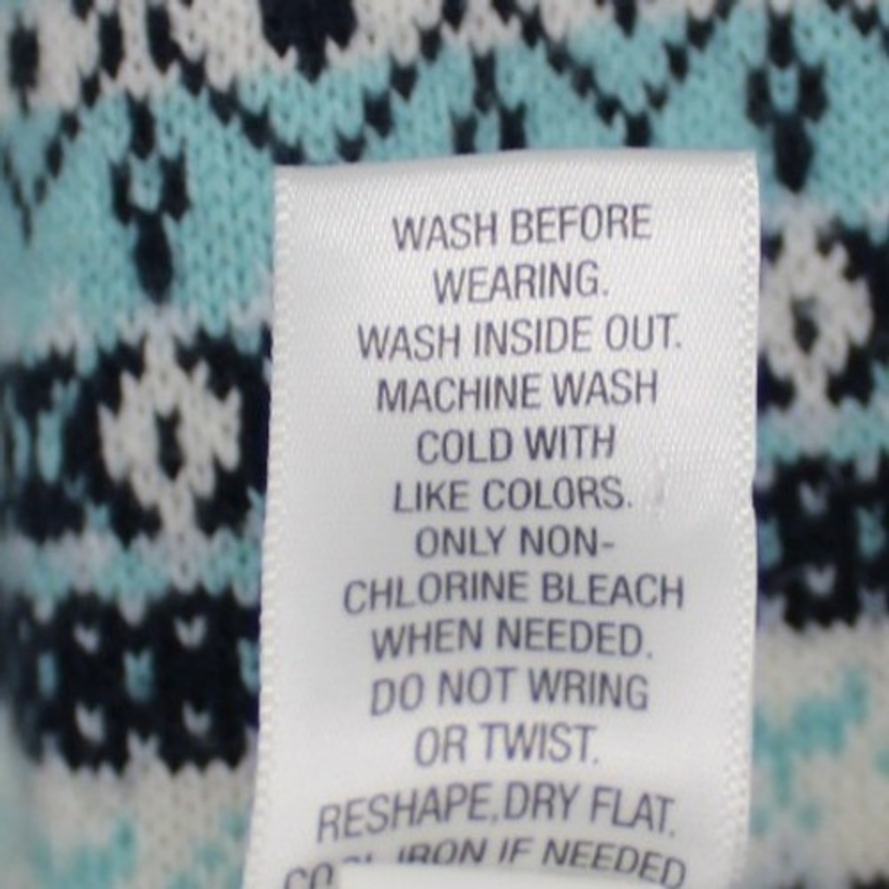 Croft‎ & Barrow $54 XXL Navy Teal White Fair Isle Button Front Knit Sweater - Picture 7 of 12